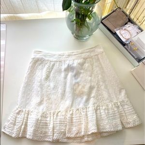 Urban Outfitters white skirt with flower details - brand new and never worn